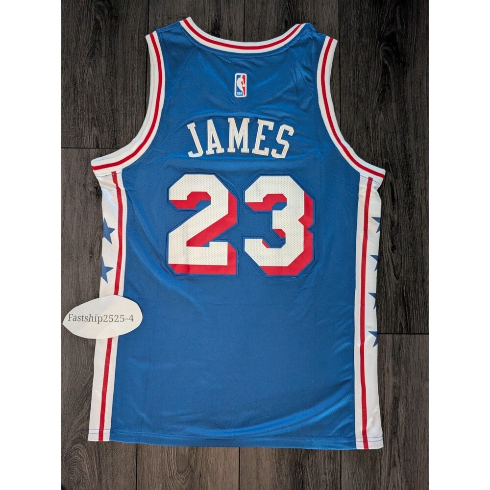 🏀 NEW!! Lebron James #23 BLUE 2026 Philadelphia 76ers Jersey Phila🏀 XL - Picture 2 of 3